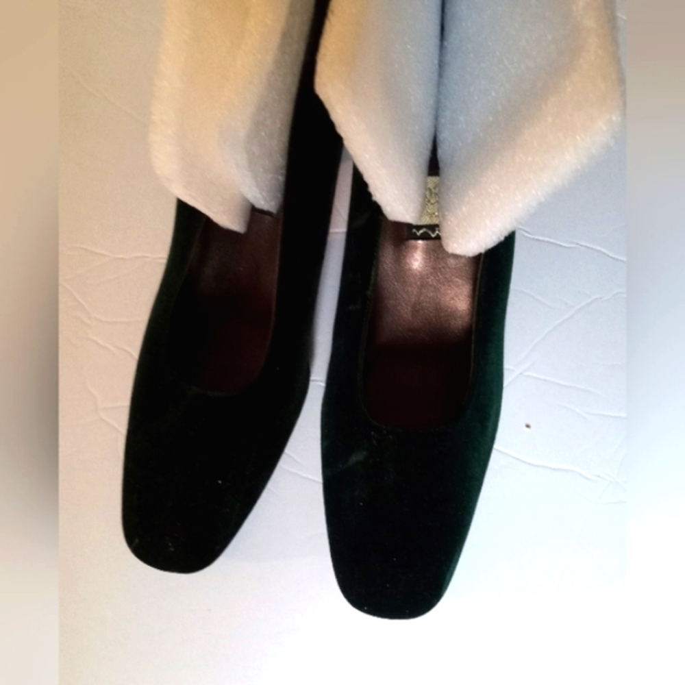 Nina Emerald Green Velvet & Leather Pumps-Exclusively for Nordstrom-VTZ- Sz 11 M